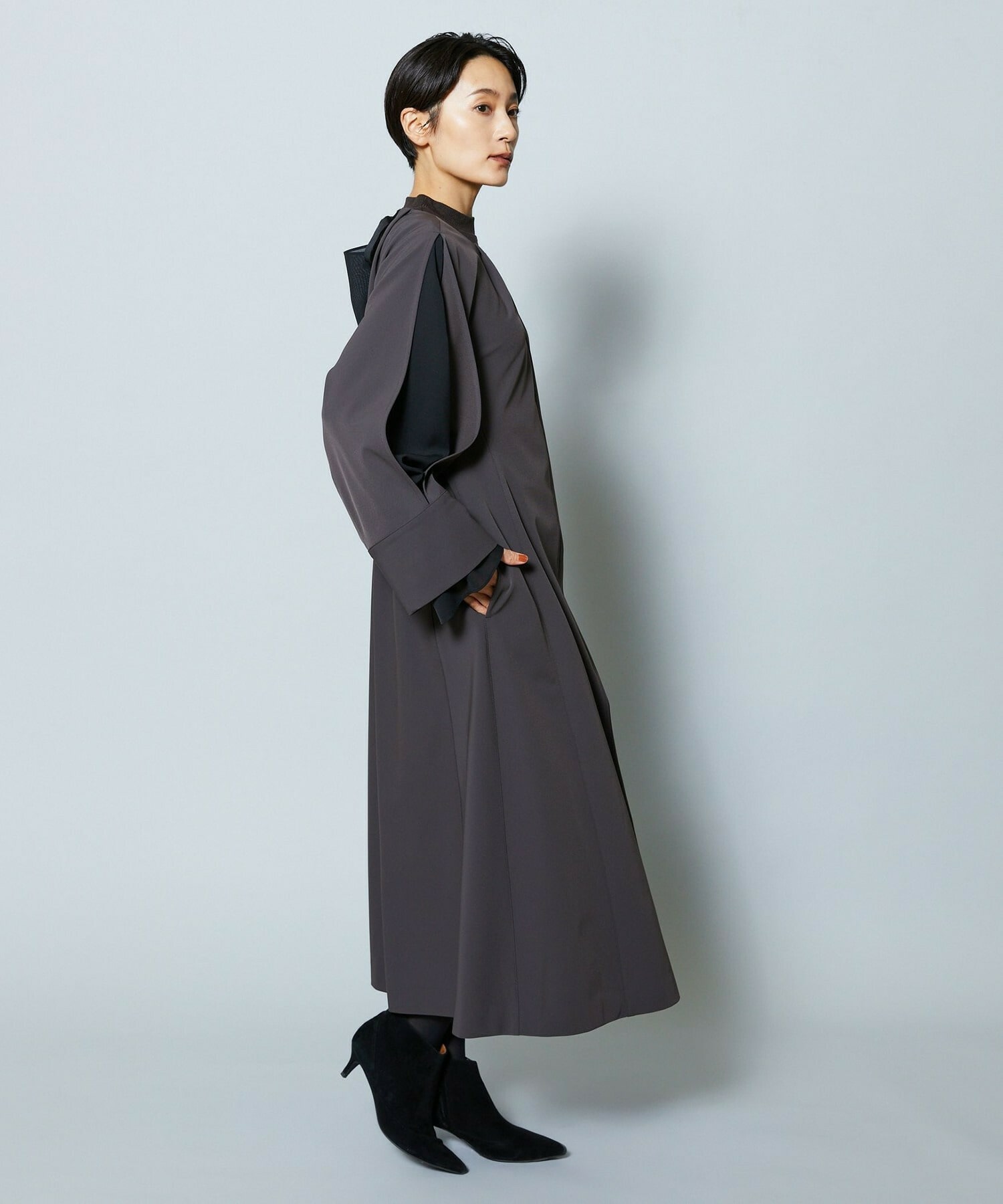 【MOGA Collection】MOGA Collection シーンレスダブルクロスワンピース 詳細画像 ブラック 11