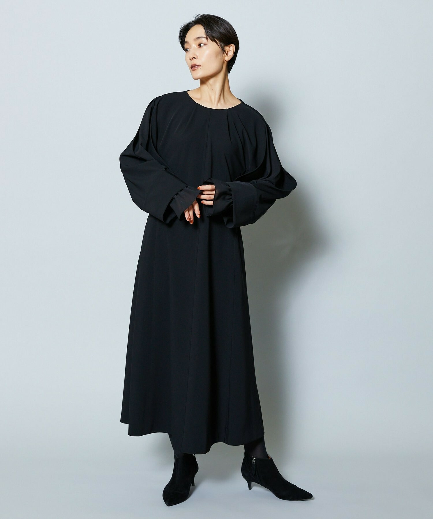 【MOGA Collection】MOGA Collection シーンレスダブルクロスワンピース 詳細画像 ブラック 13