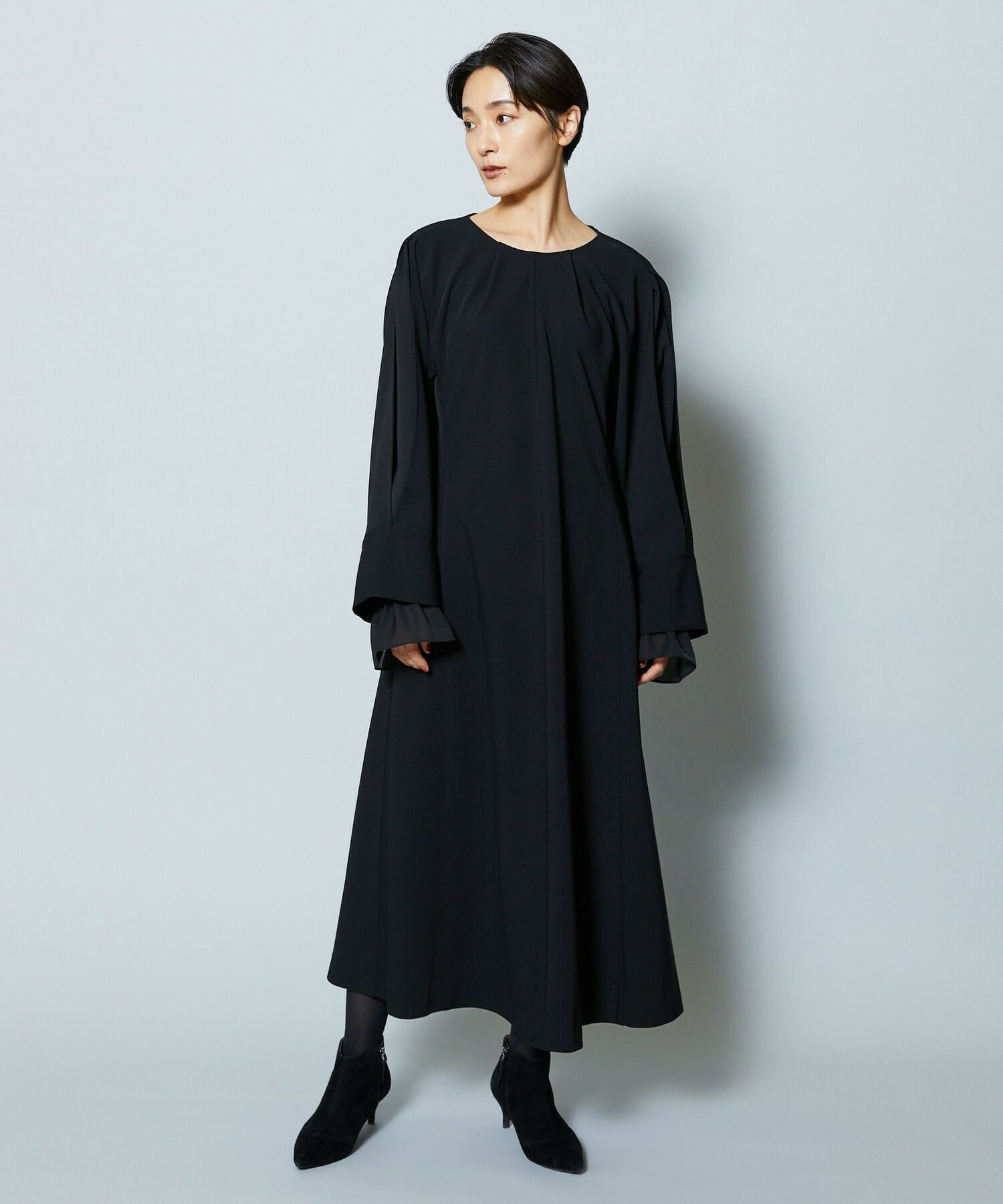 【MOGA Collection】MOGA Collection シーンレスダブルクロスワンピース 詳細画像 ブラック 14