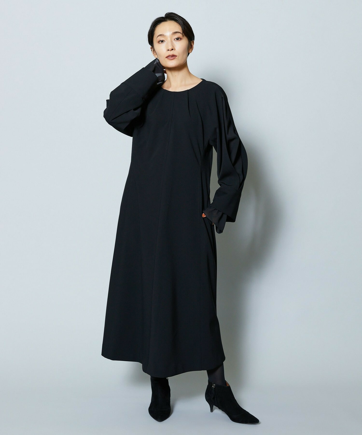 【MOGA Collection】MOGA Collection シーンレスダブルクロスワンピース 詳細画像 ブラック 15