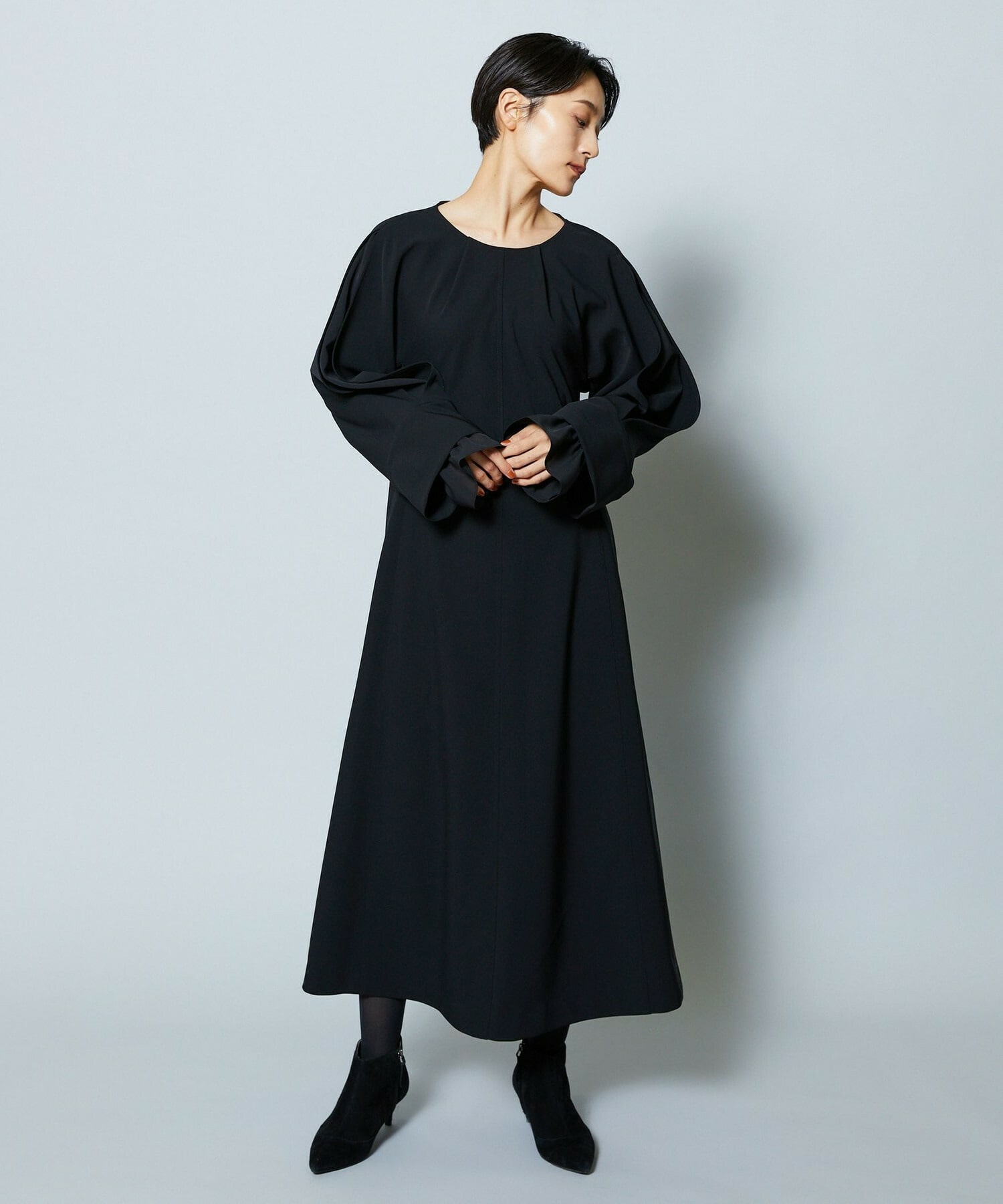 【MOGA Collection】MOGA Collection シーンレスダブルクロスワンピース 詳細画像 ブラック 19