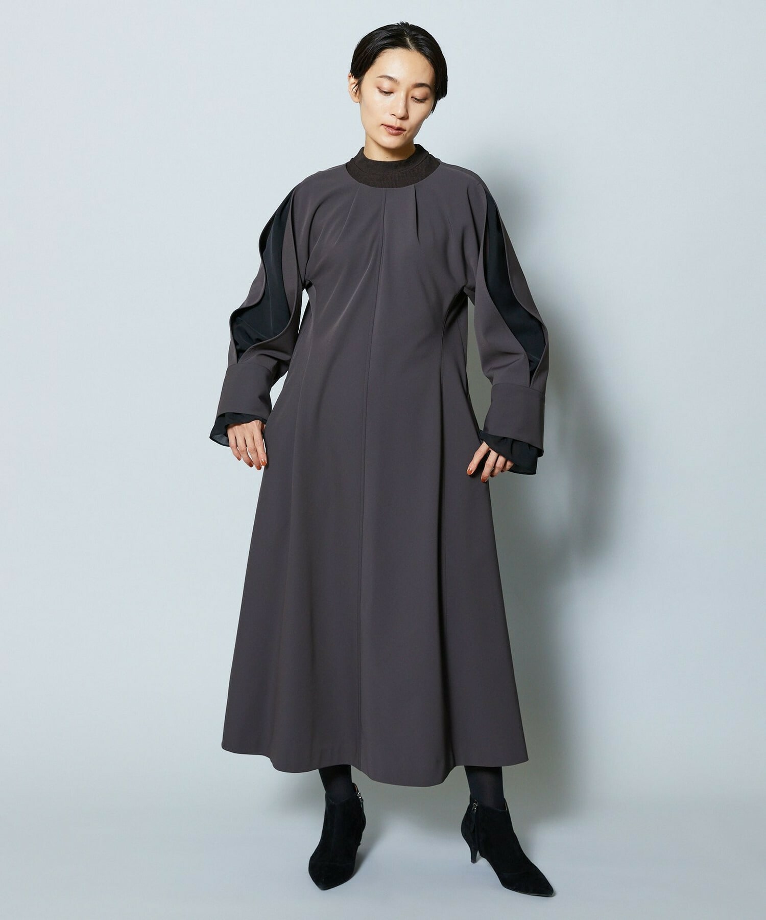 【MOGA Collection】MOGA Collection シーンレスダブルクロスワンピース 詳細画像 ブラック 2