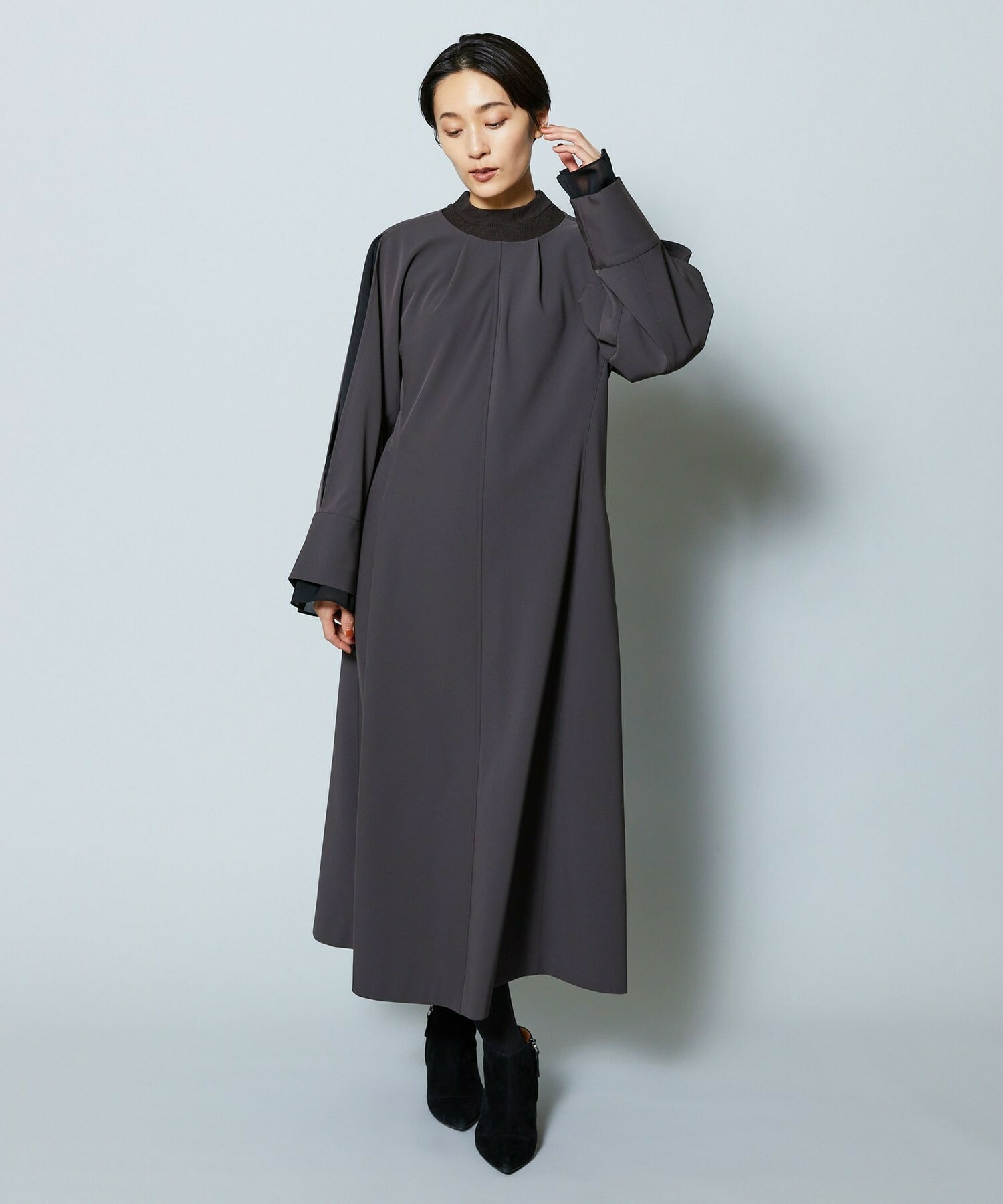 【MOGA Collection】MOGA Collection シーンレスダブルクロスワンピース 詳細画像 ブラック 4