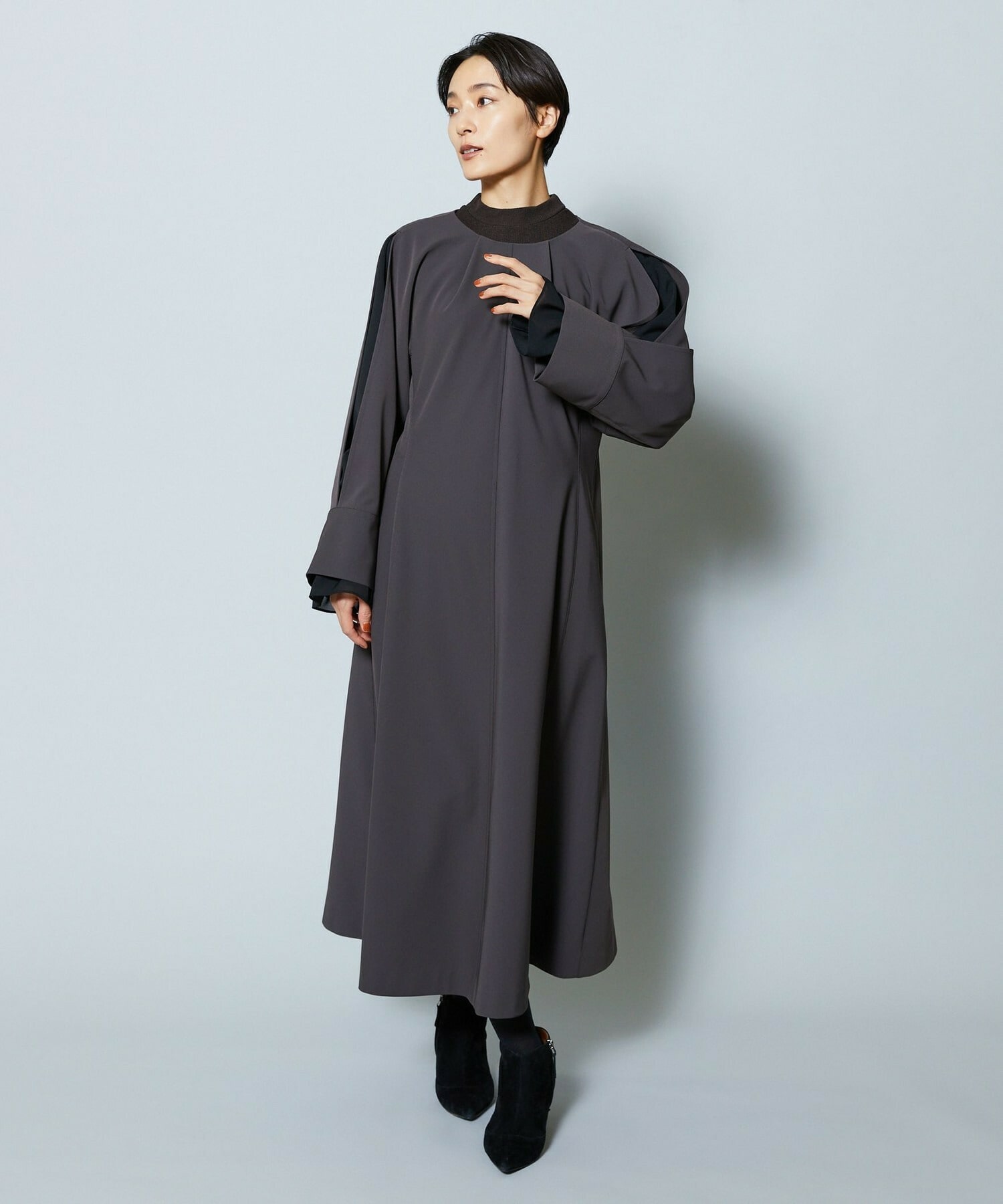 【MOGA Collection】MOGA Collection シーンレスダブルクロスワンピース 詳細画像 ブラック 5