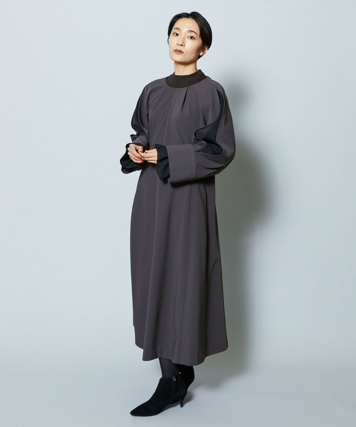 【MOGA Collection】MOGA Collection シーンレスダブルクロスワンピース 詳細画像 ブラック 6