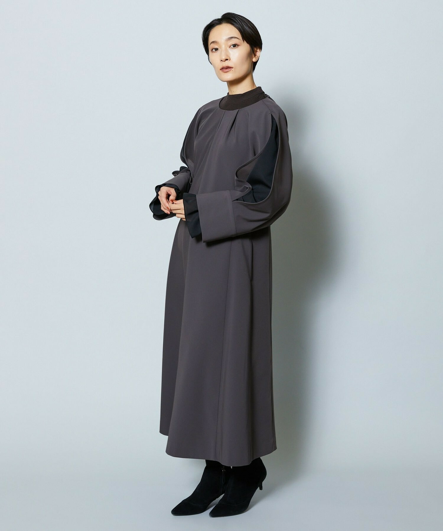 【MOGA Collection】MOGA Collection シーンレスダブルクロスワンピース 詳細画像 ブラック 7