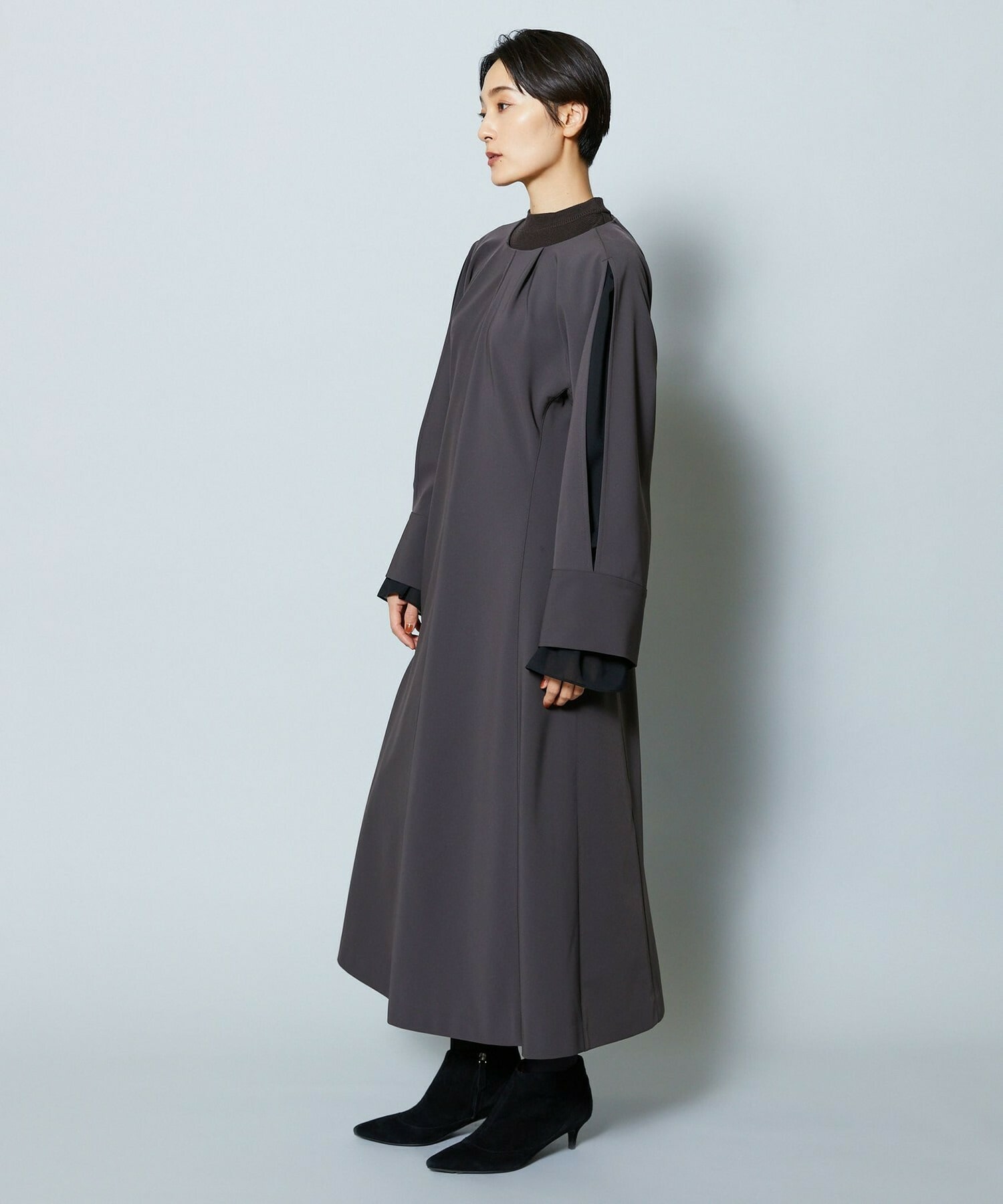 【MOGA Collection】MOGA Collection シーンレスダブルクロスワンピース 詳細画像 ブラック 8