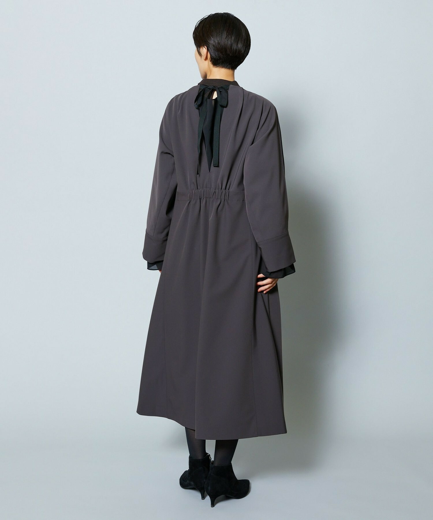 【MOGA Collection】MOGA Collection シーンレスダブルクロスワンピース 詳細画像 ブラック 9