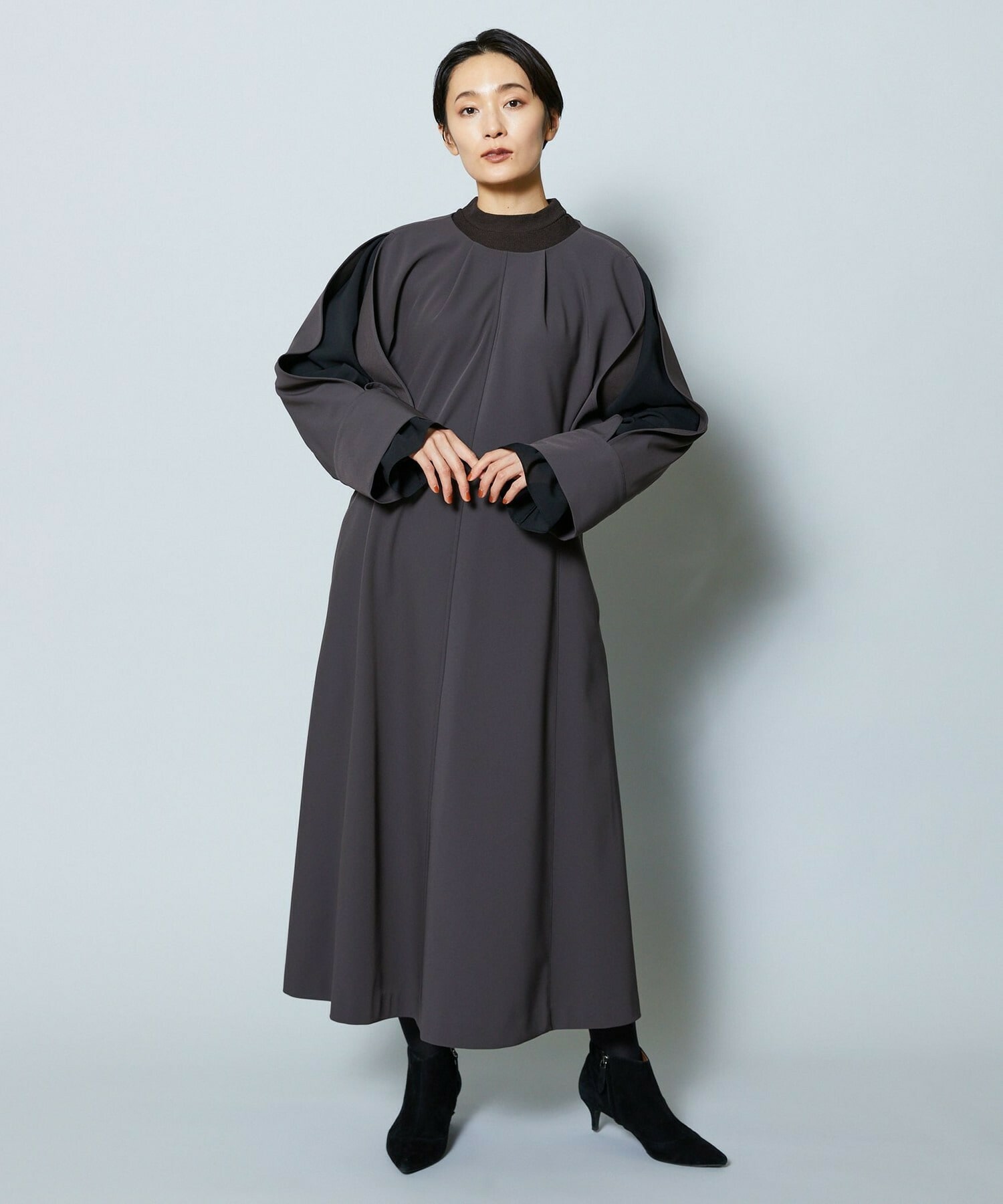 【MOGA Collection】MOGA Collection シーンレスダブルクロスワンピース 詳細画像 ブラウン 1