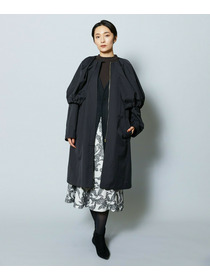 【MOGA Collection】MOGA Collection ポリエステルロングサテンコート 詳細画像 ブラック 1