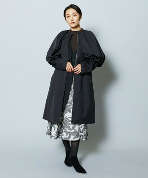 【MOGA Collection】MOGA Collection ポリエステルロングサテンコート 詳細画像 ブラック 1