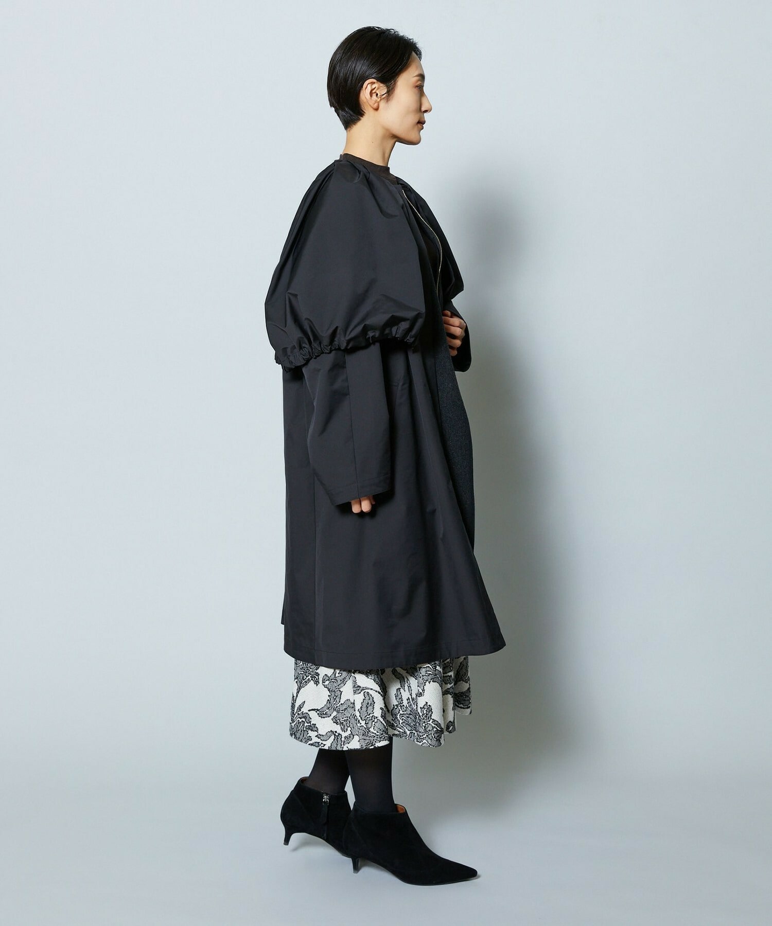 【MOGA Collection】MOGA Collection ポリエステルロングサテンコート 詳細画像 ブラック 11