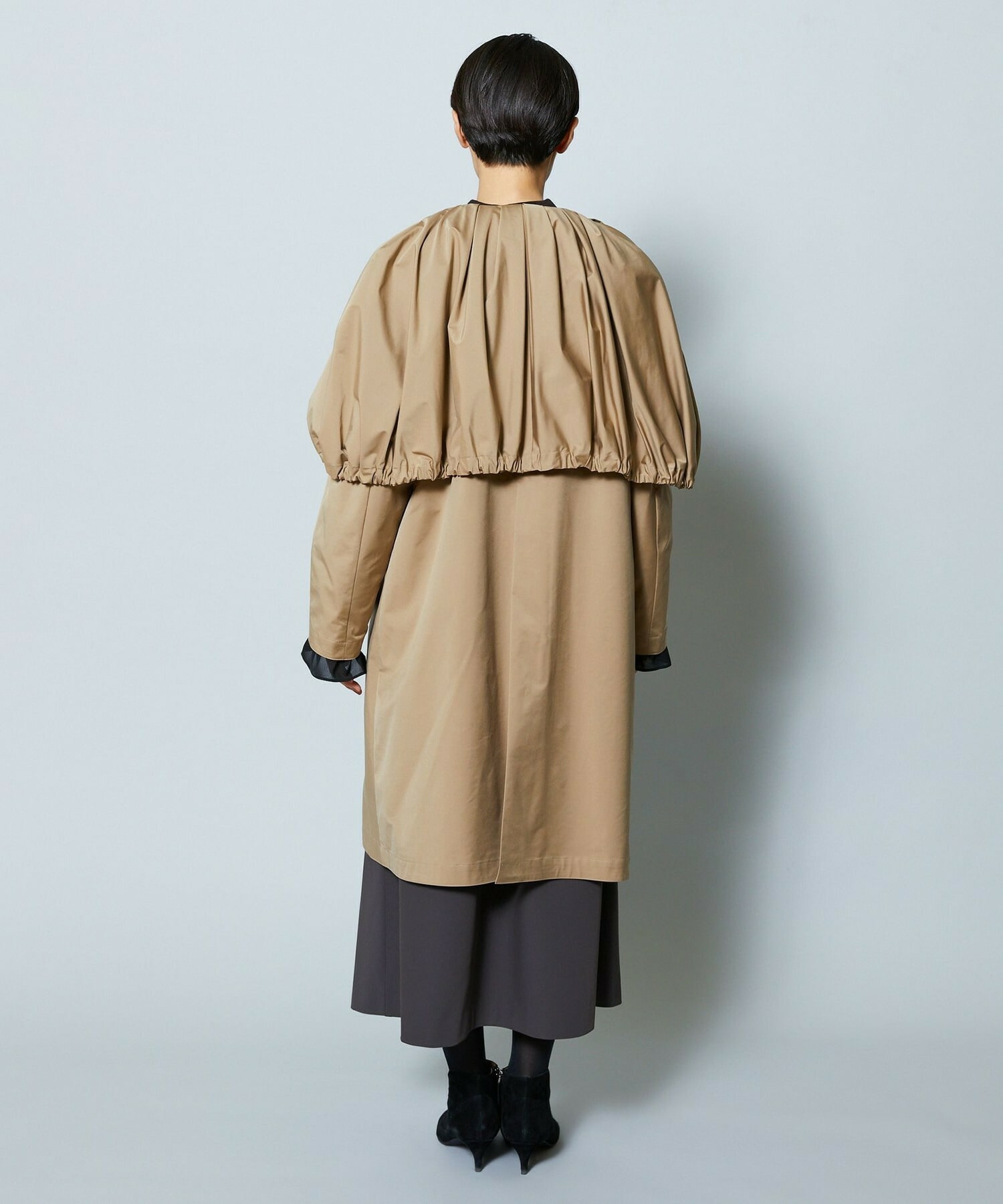 【MOGA Collection】MOGA Collection ポリエステルロングサテンコート 詳細画像 ブラック 16