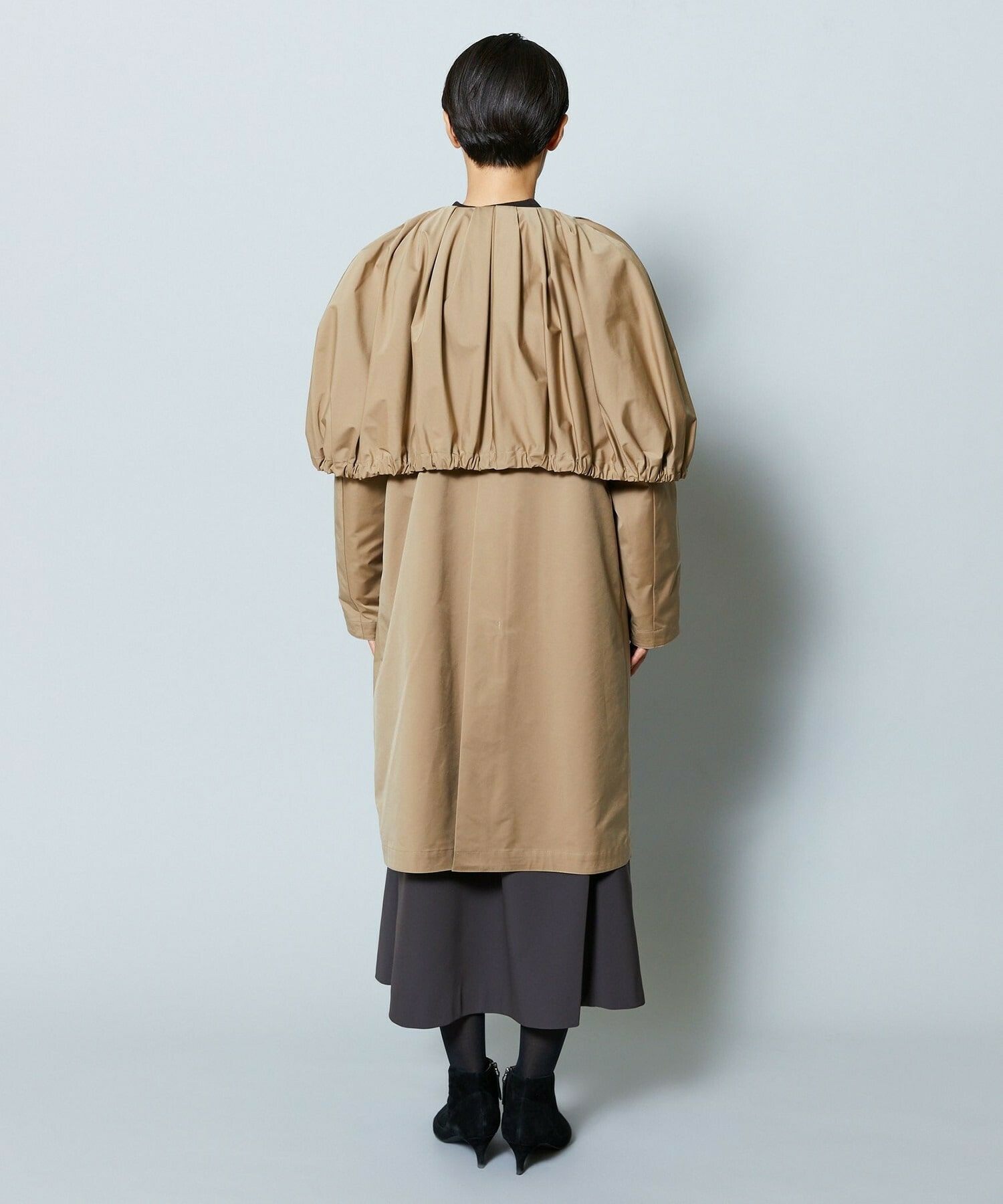 【MOGA Collection】MOGA Collection ポリエステルロングサテンコート 詳細画像 ブラック 20