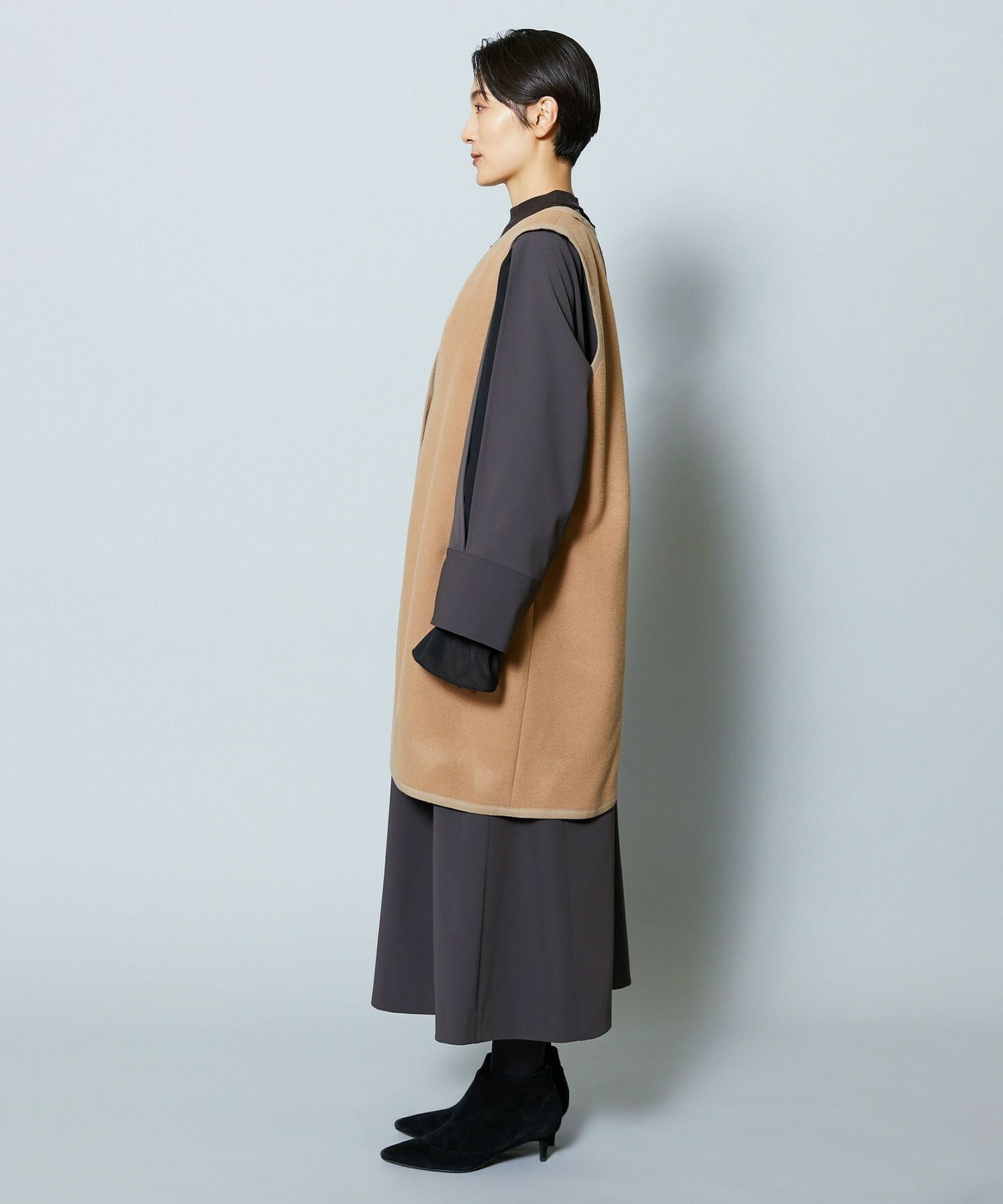 【MOGA Collection】MOGA Collection ポリエステルロングサテンコート 詳細画像 ブラック 23