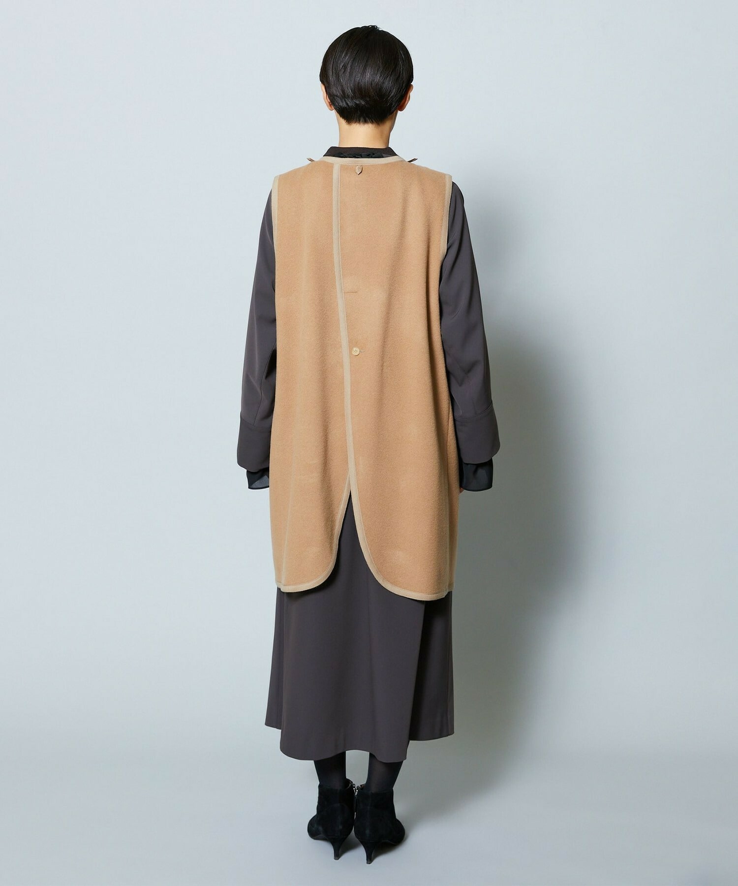 【MOGA Collection】MOGA Collection ポリエステルロングサテンコート 詳細画像 ブラック 24