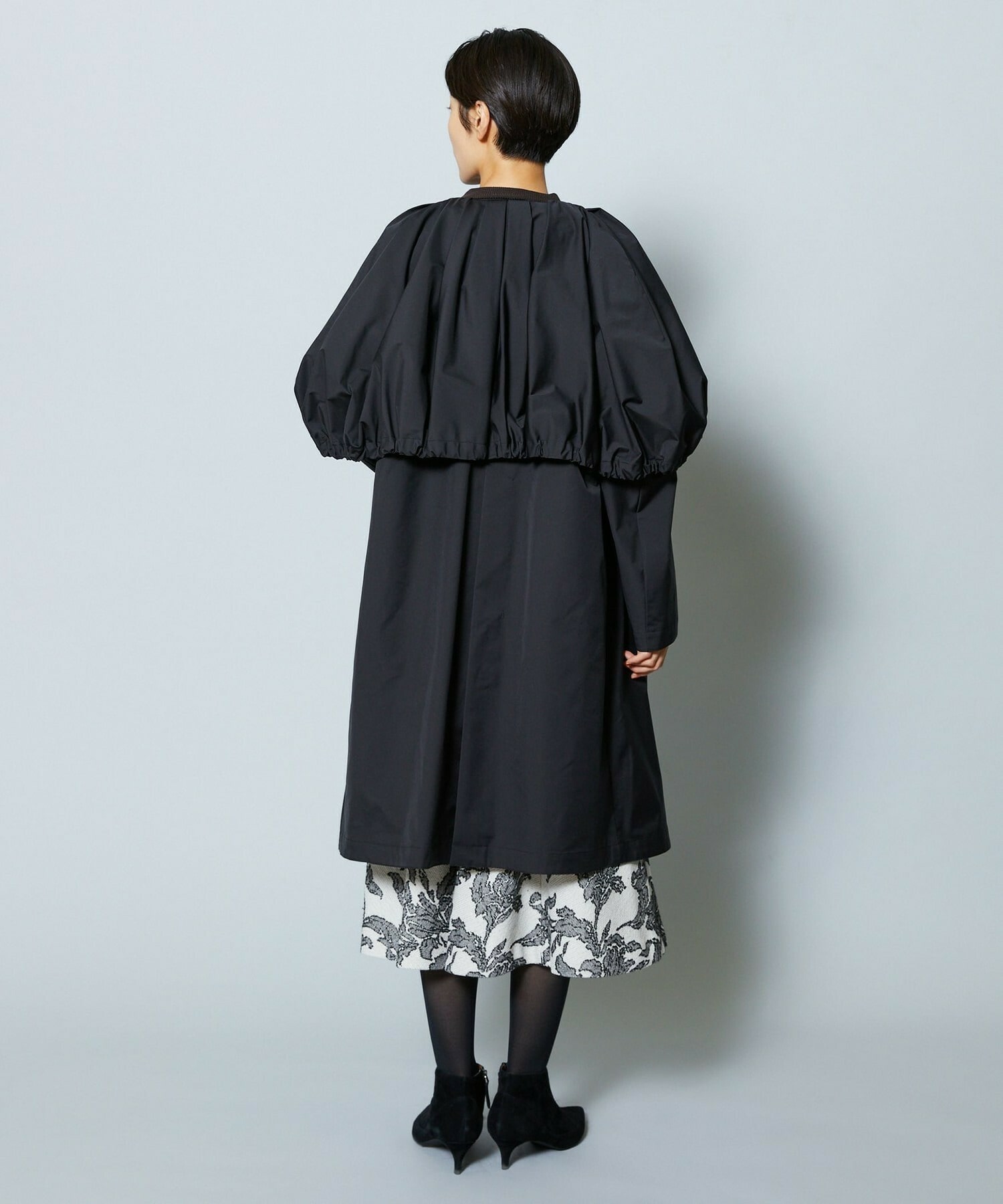 【MOGA Collection】MOGA Collection ポリエステルロングサテンコート 詳細画像 ブラック 9