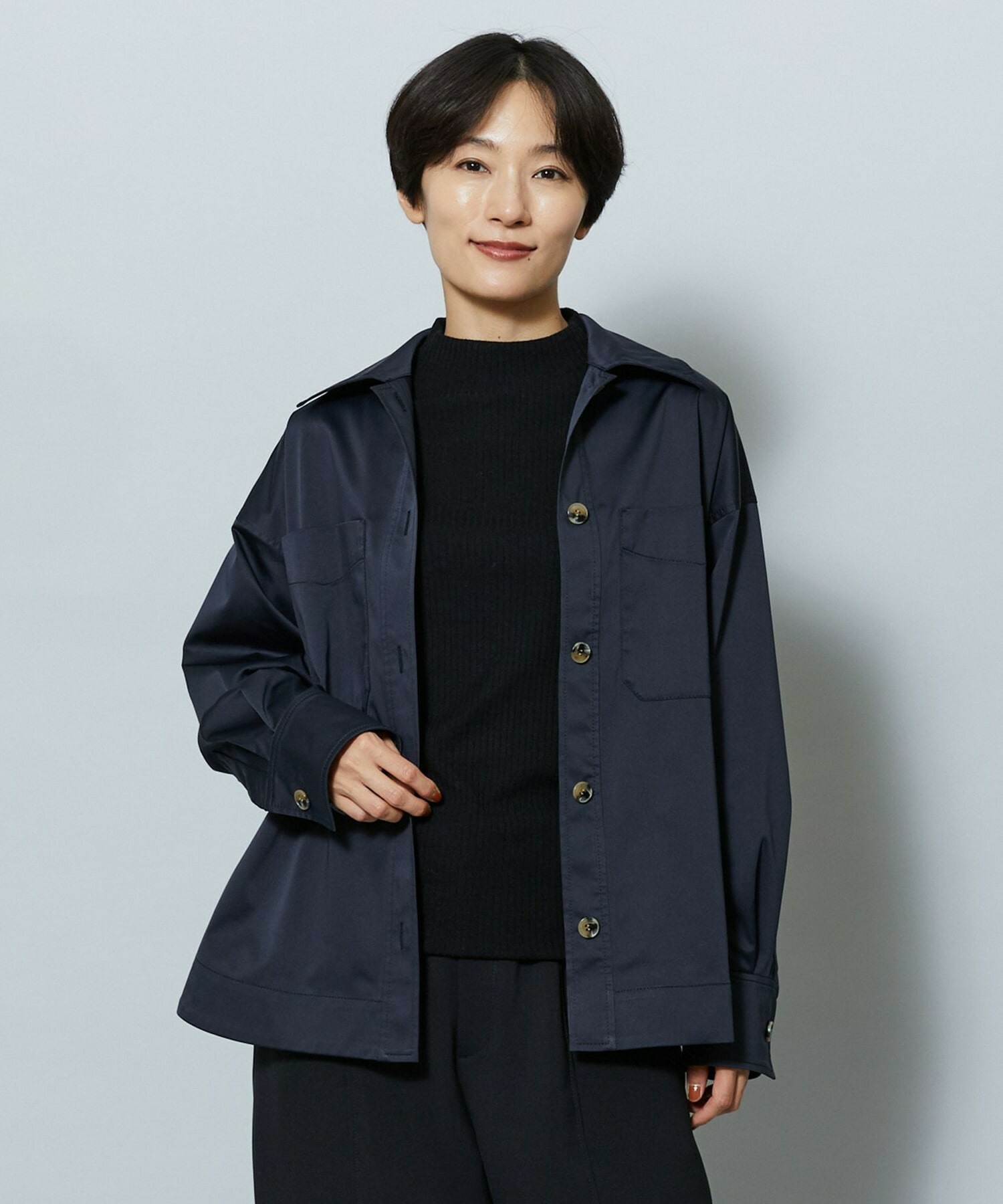 【MOGA】ストレッチタフタオーバーシャツ 詳細画像 ダークネイビー 1