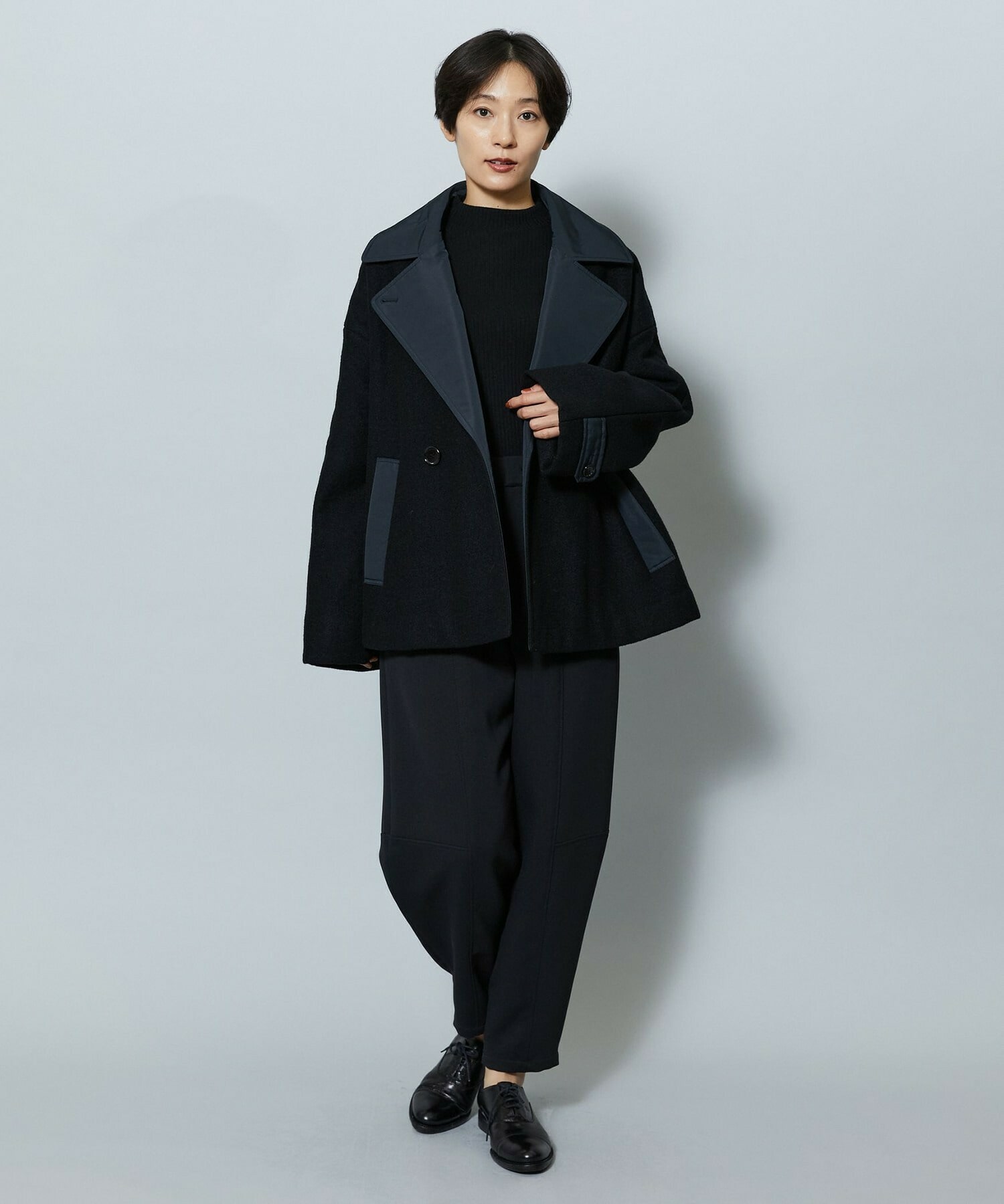 【MOGA】ウーリング圧縮テーラードコート 詳細画像 ブラック 1