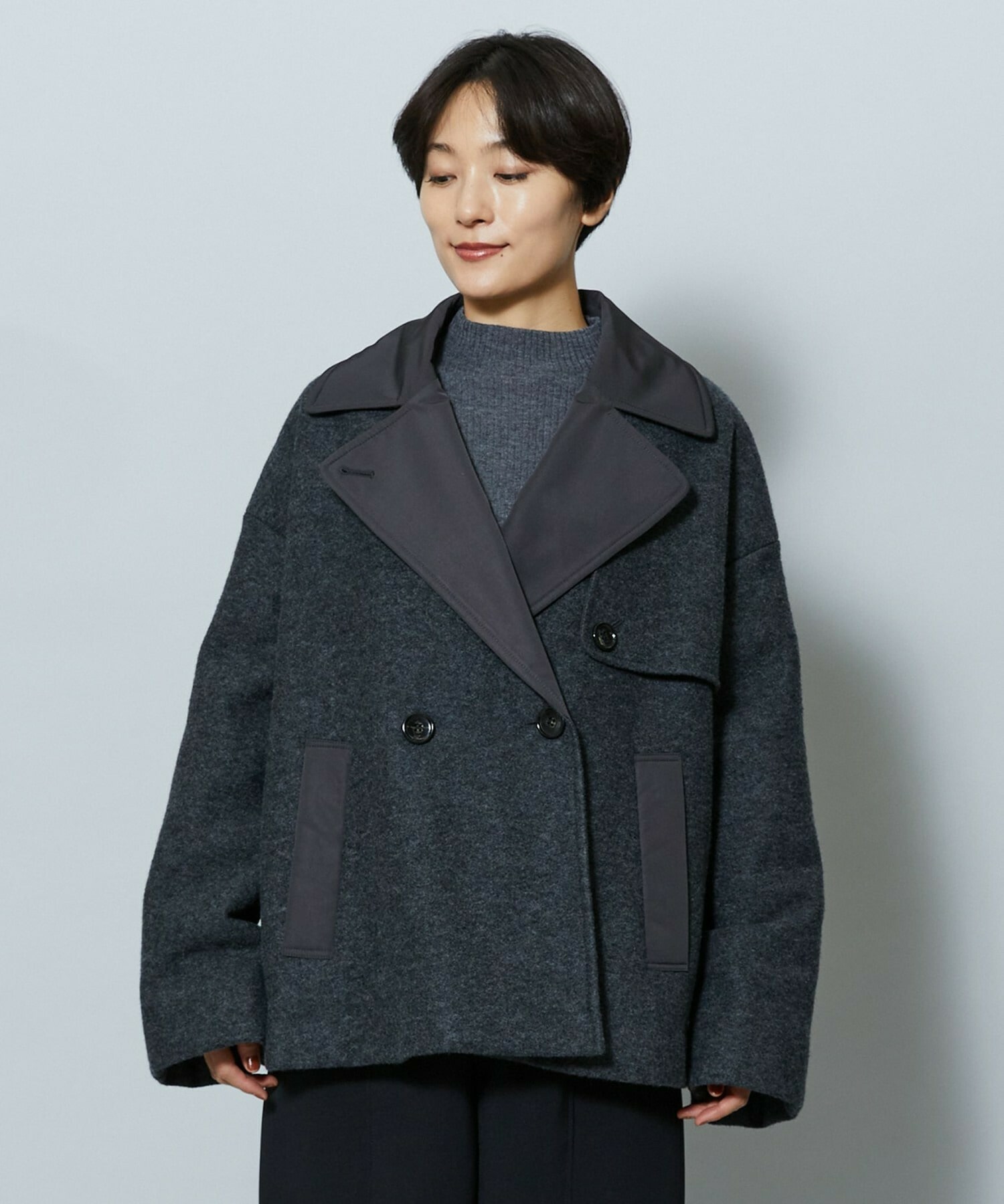 【MOGA】ウーリング圧縮テーラードコート 詳細画像 ブラック 20