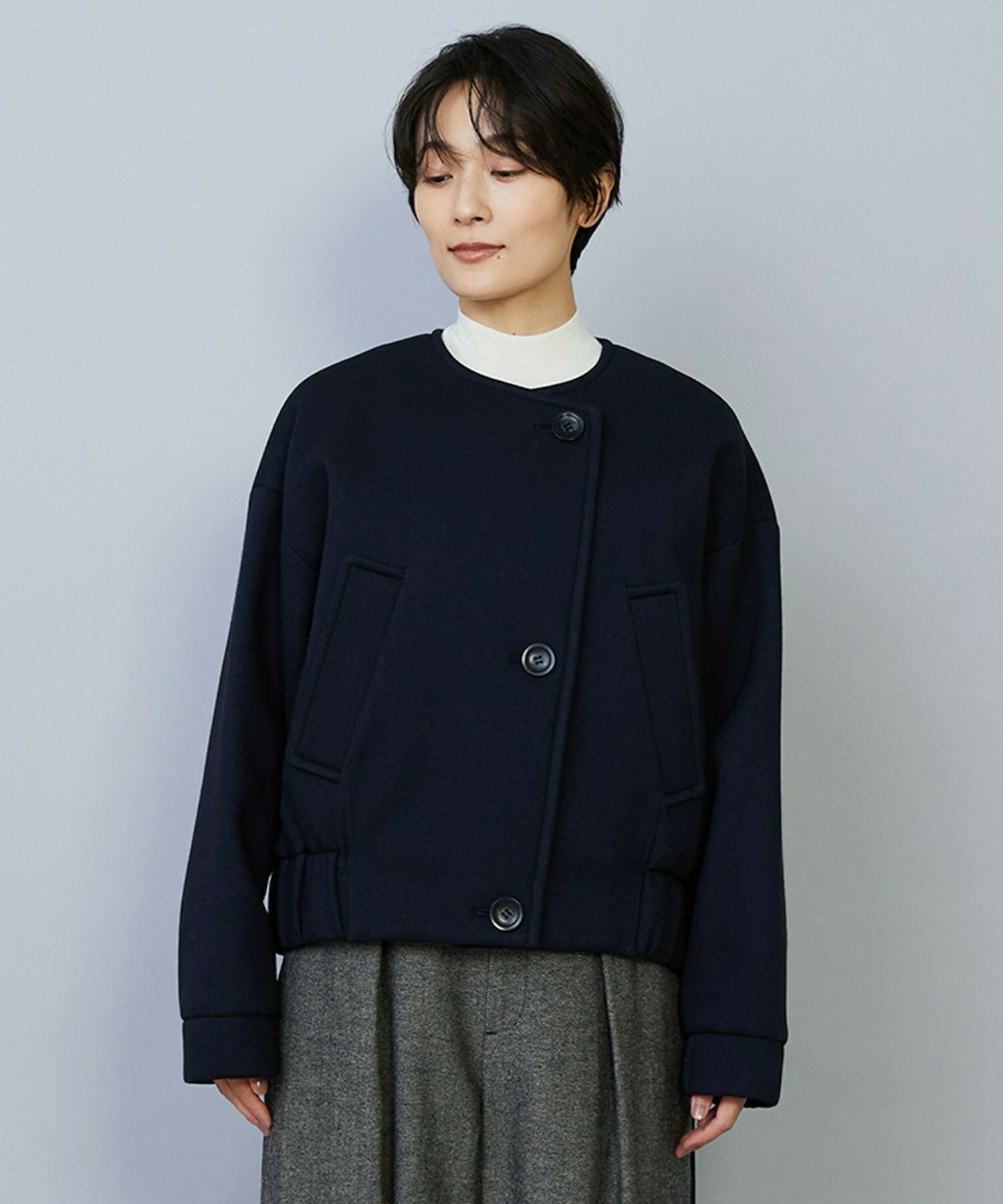 【MOGA】スポンディッシュボンディングショートコート 詳細画像 チャコールグレー 18