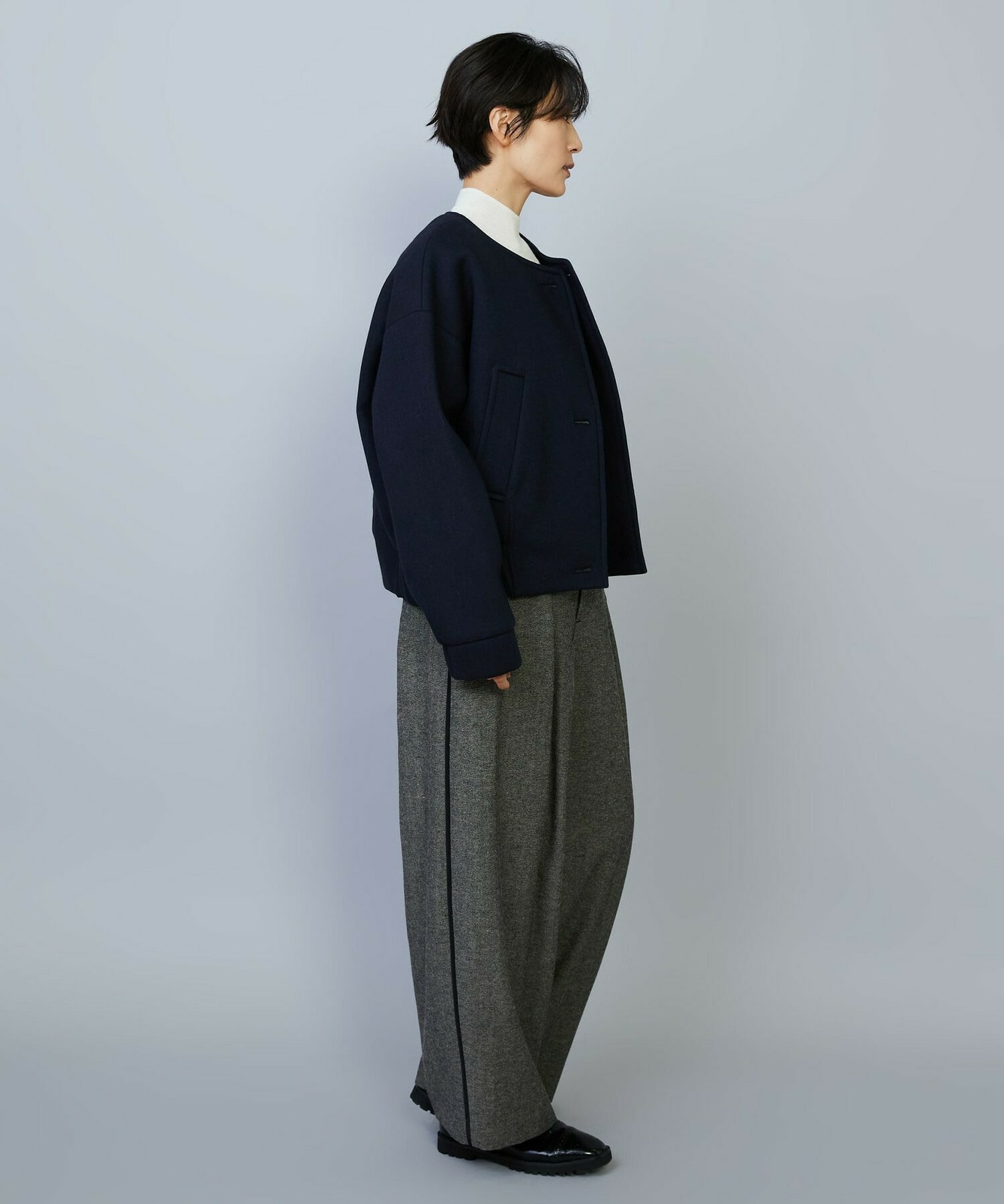 【MOGA】スポンディッシュボンディングショートコート 詳細画像 チャコールグレー 5