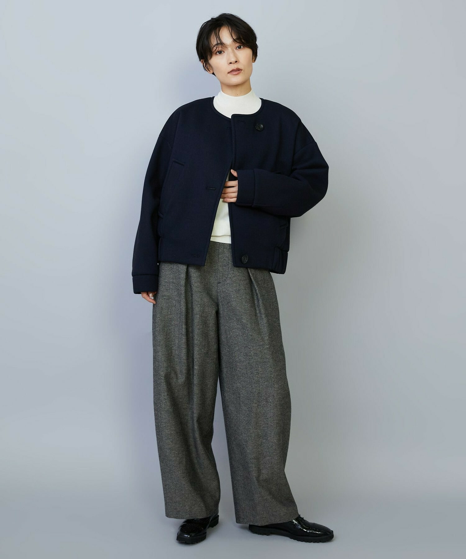 【MOGA】スポンディッシュボンディングショートコート 詳細画像 チャコールグレー 6