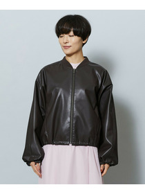 【MOGA】ソフトフェイクレザードルマンショートブルゾン 詳細画像 ブラック 19