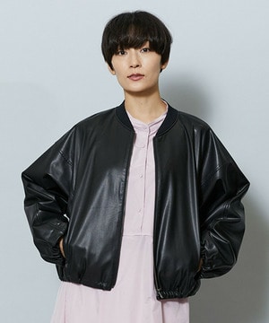 【MOGA】ソフトフェイクレザードルマンショートブルゾン 詳細画像 ダークブラウン 1