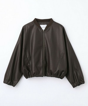 【MOGA】ソフトフェイクレザードルマンショートブルゾン 詳細画像 ダークブラウン 2