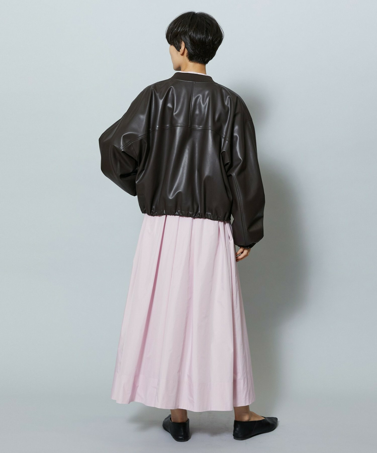 【MOGA】ソフトフェイクレザードルマンショートブルゾン 詳細画像 ブラック 5