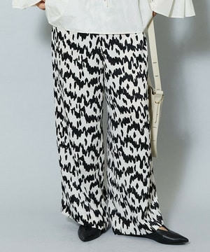 【MOGA】ベルベットサテンハンドドローイングプリントパンツ 詳細画像 オフホワイト 1