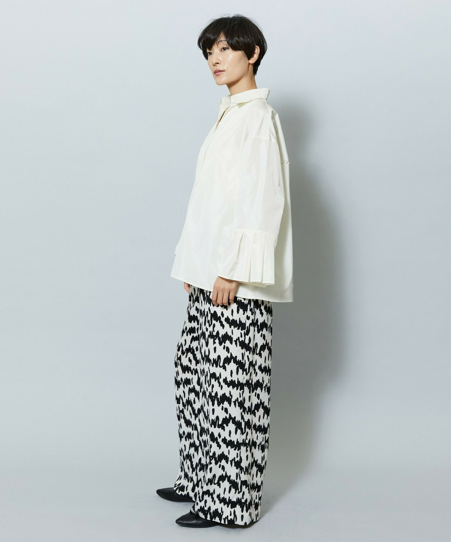 【MOGA】ベルベットサテンハンドドローイングプリントパンツ 詳細画像 サックスブルー 17