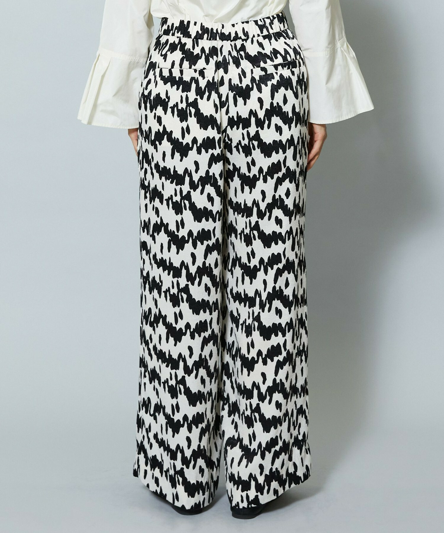 【MOGA】ベルベットサテンハンドドローイングプリントパンツ 詳細画像 サックスブルー 22