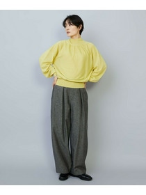 【MOGA】ウールリネンツイルバレルワイドパンツ 詳細画像 ブラック 1