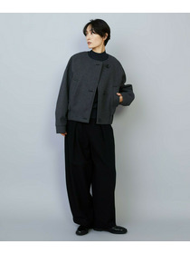 【MOGA】ウールリネンツイルバレルワイドパンツ 詳細画像 ブラック 10