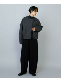 【MOGA】ウールリネンツイルバレルワイドパンツ 詳細画像 ブラック 14