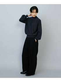 【MOGA】ウールリネンツイルバレルワイドパンツ 詳細画像 ブラック 5