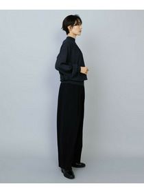 【MOGA】ウールリネンツイルバレルワイドパンツ 詳細画像 ブラック 8