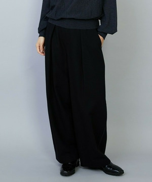 【MOGA】ウールリネンツイルバレルワイドパンツ 詳細画像 ブラック 1