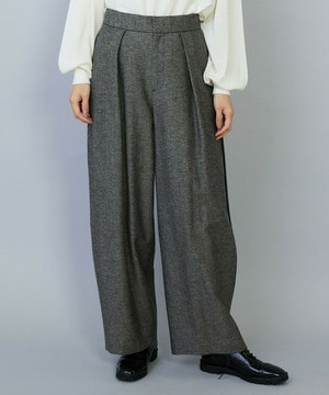 【MOGA】ウールリネンツイルバレルワイドパンツ 詳細画像 グレー 1