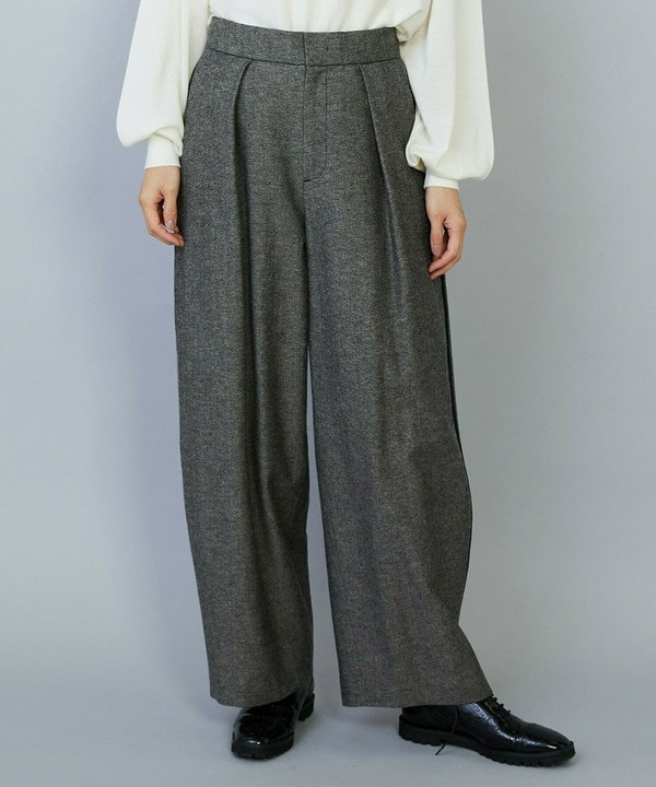 ウールリネンツイルバレルワイドパンツウールリネンツイルバレルワイドパンツ