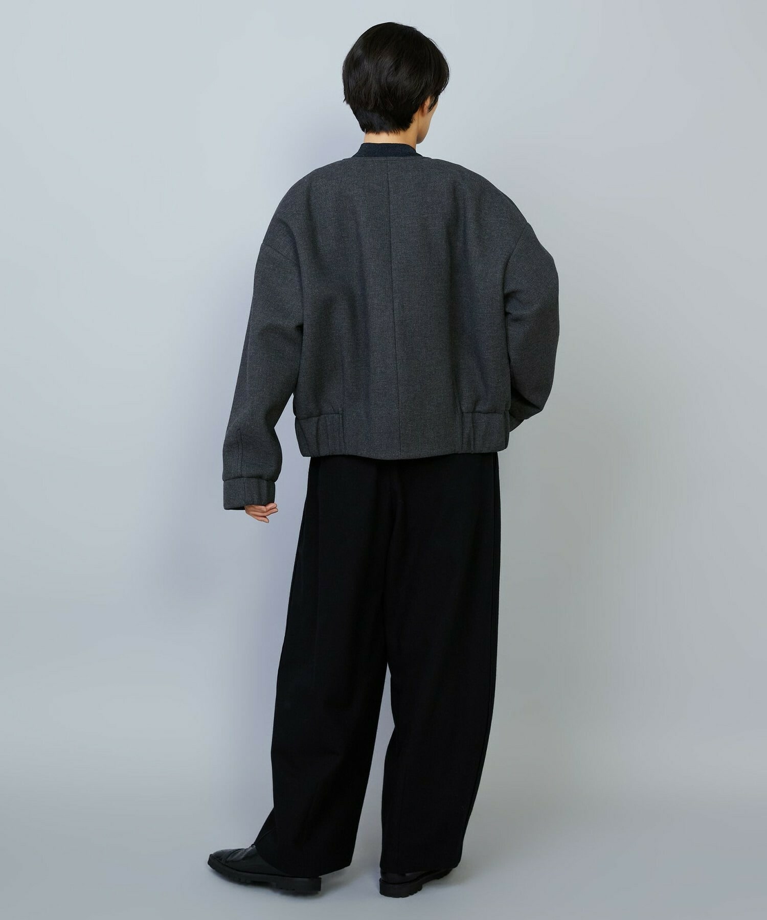 【MOGA】ウールリネンツイルバレルワイドパンツ 詳細画像 ブラック 12