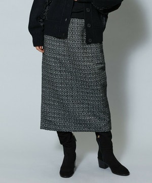 【MOGA】スラブツイードロングスカート 詳細画像 ブラック 1