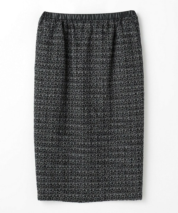 スラブツイードロングスカート 詳細画像 ブラック 2