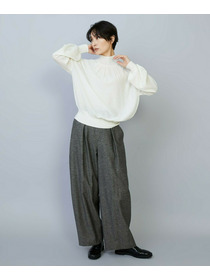【MOGA】TOPAZギャザーパフスリーブニット 詳細画像 チャコールグレー 9