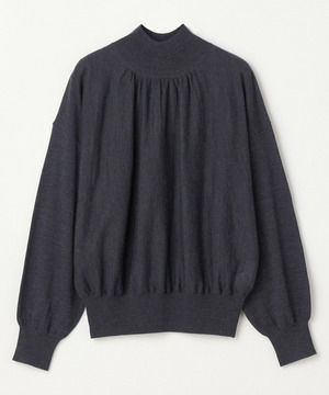 【MOGA】TOPAZギャザーパフスリーブニット 詳細画像 チャコールグレー 2