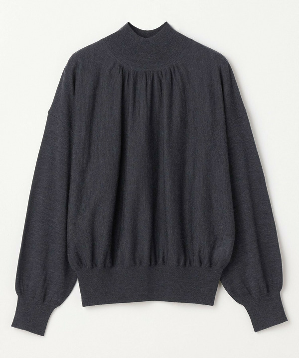 TOPAZギャザーパフスリーブニット 詳細画像 チャコールグレー 2