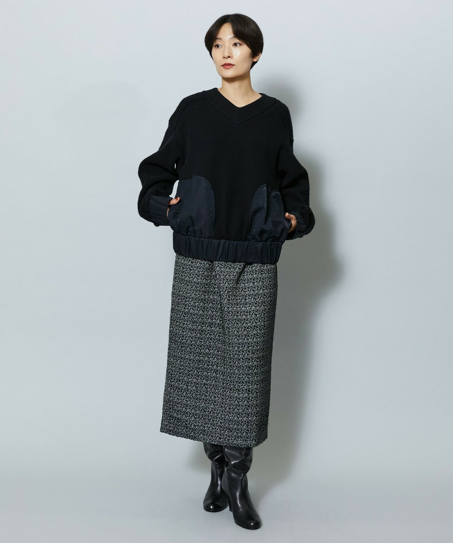 【MOGA】ソフト裏毛トップス 詳細画像 ブラック 1