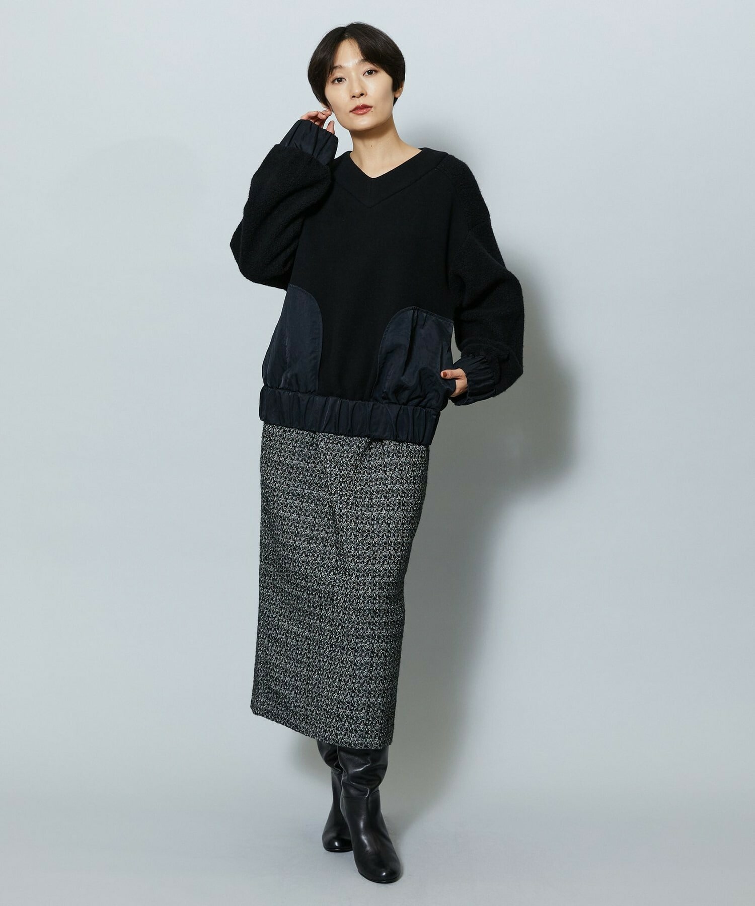 【MOGA】ソフト裏毛トップス 詳細画像 ブラック 2